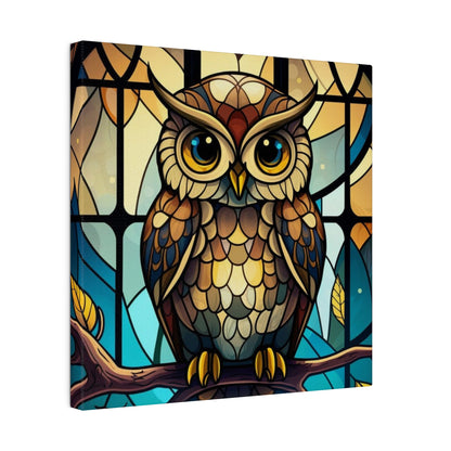 Stained Glass Owl Wall Art Matte Canvas