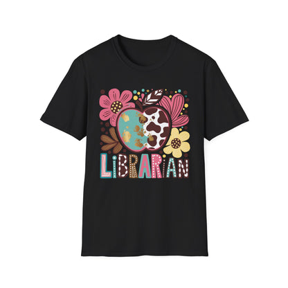 Librarian Floral Heart T‑Shirt