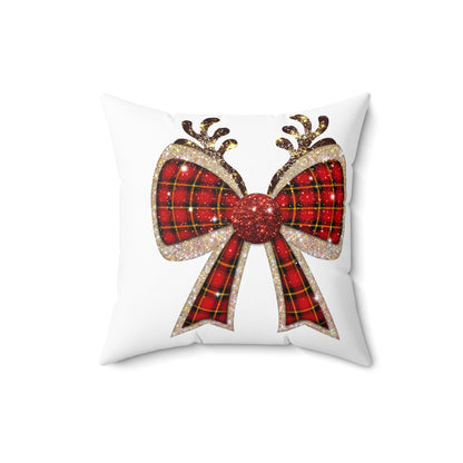 Christmas Reindeer Bow Pillow