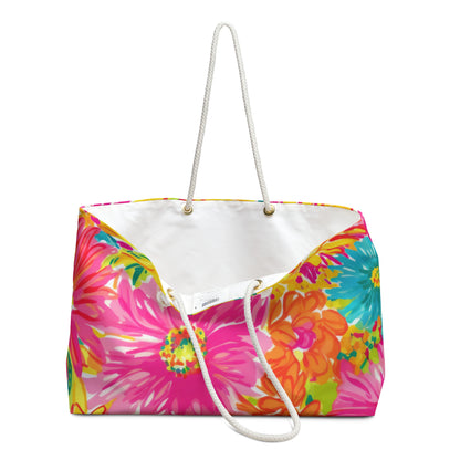 Bright Floral Beach Weekender Bag