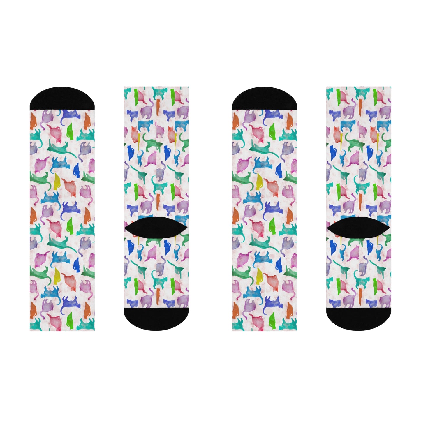 Trendy Cat Themed Crew Socks