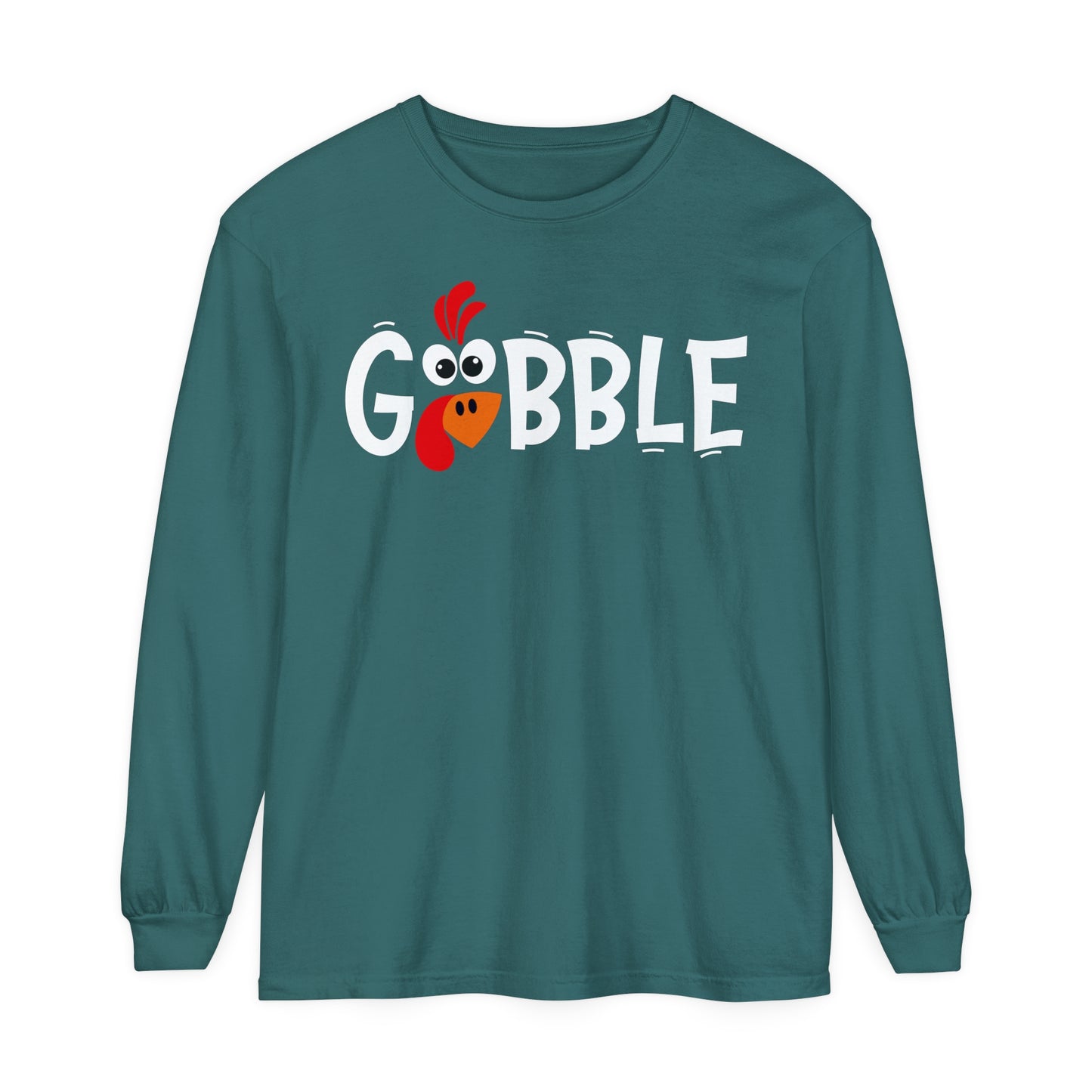 Gobble Thanksgiving Unisex Garment-dyed Long Sleeve T-Shirt