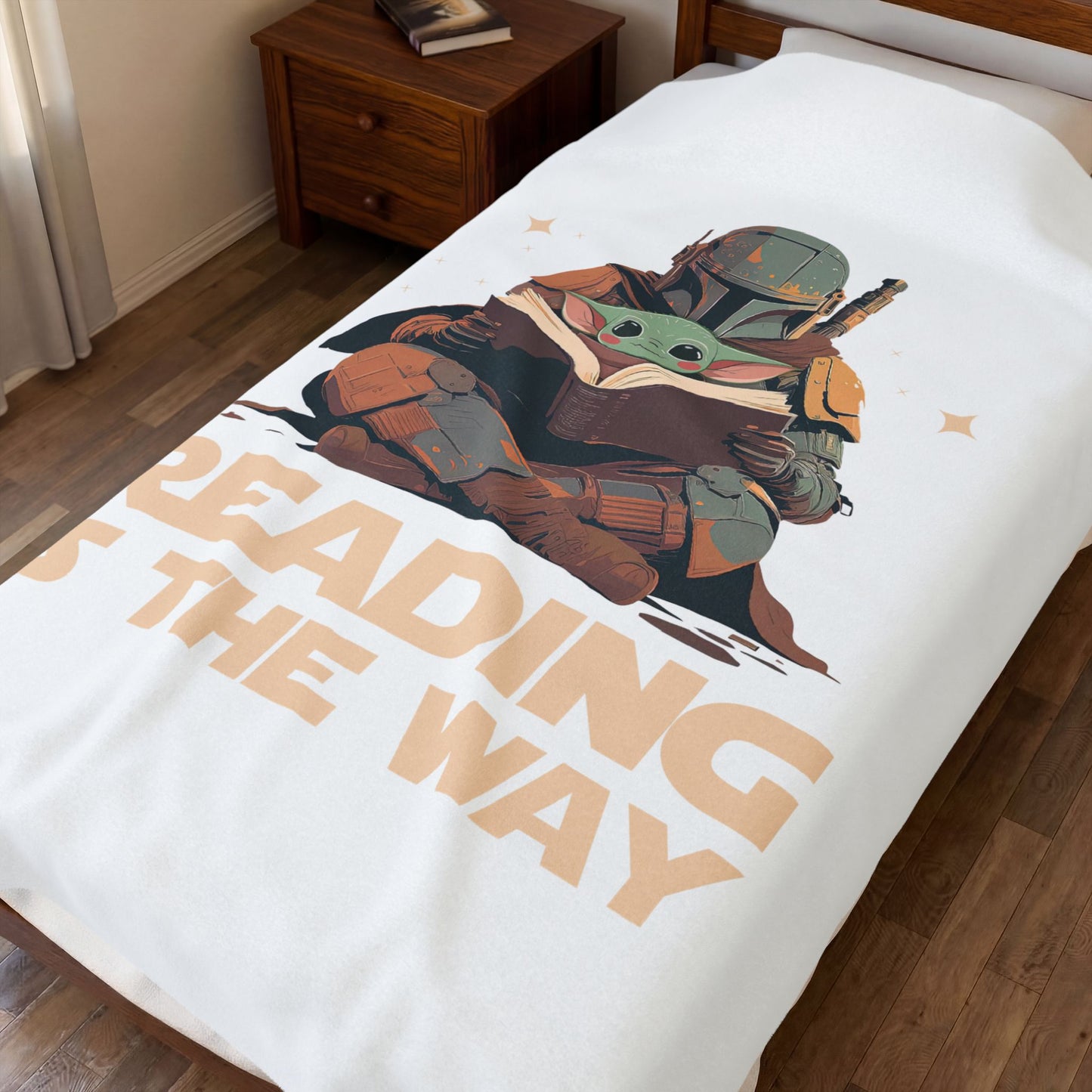 “Reading Is The Way” Mandalorian & Baby Yoda Plush Blanket