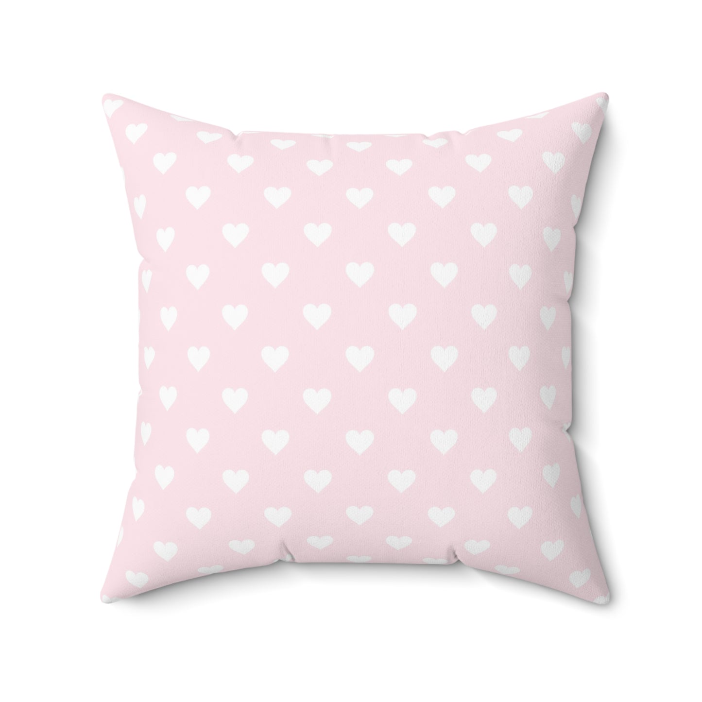 Coquette Pink and White Hearts Pillow