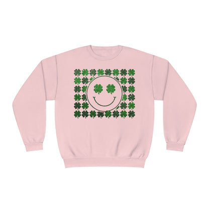 Clover Smiley Face St. Patrick's Day Sweatshirt