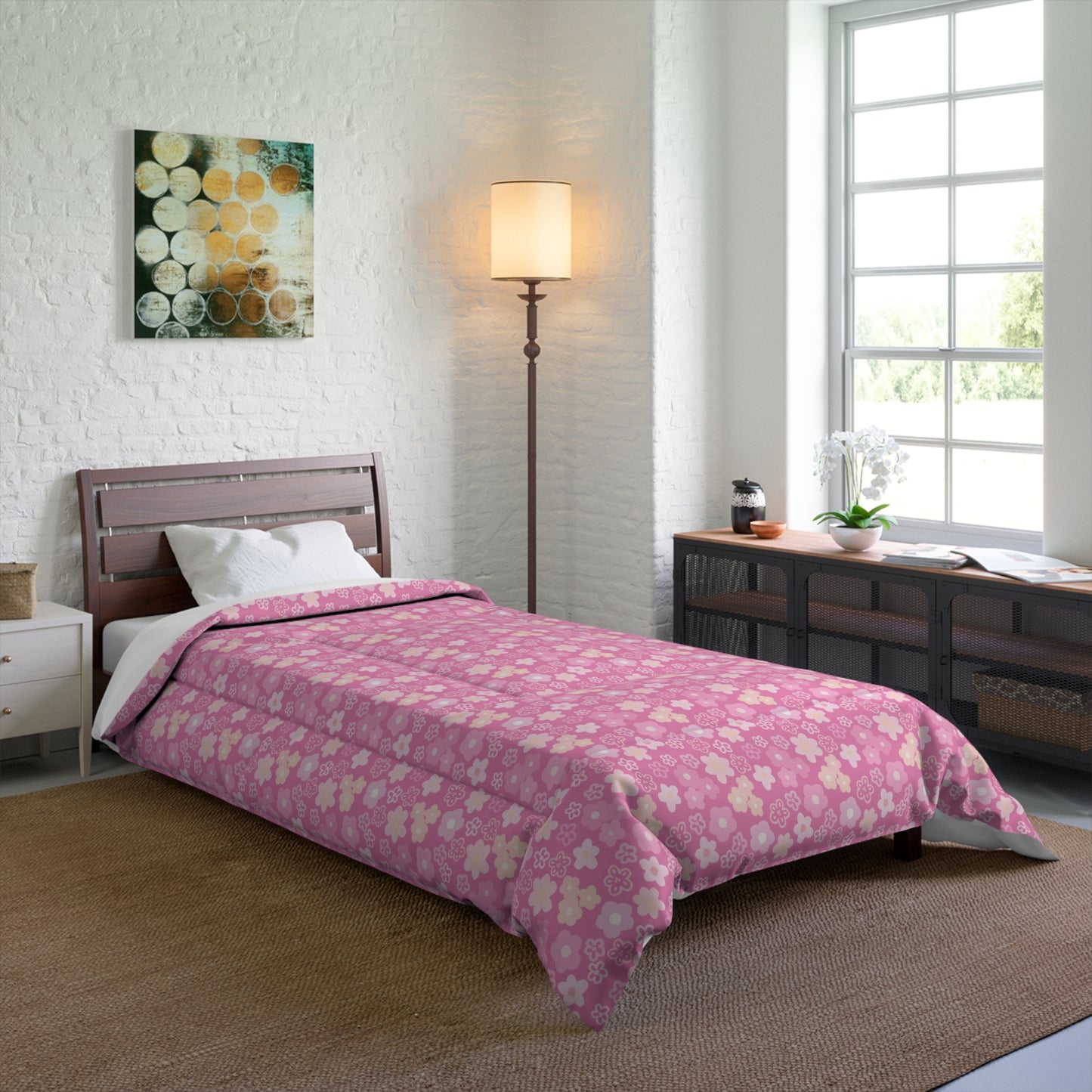 Pink Flower Power Comforter