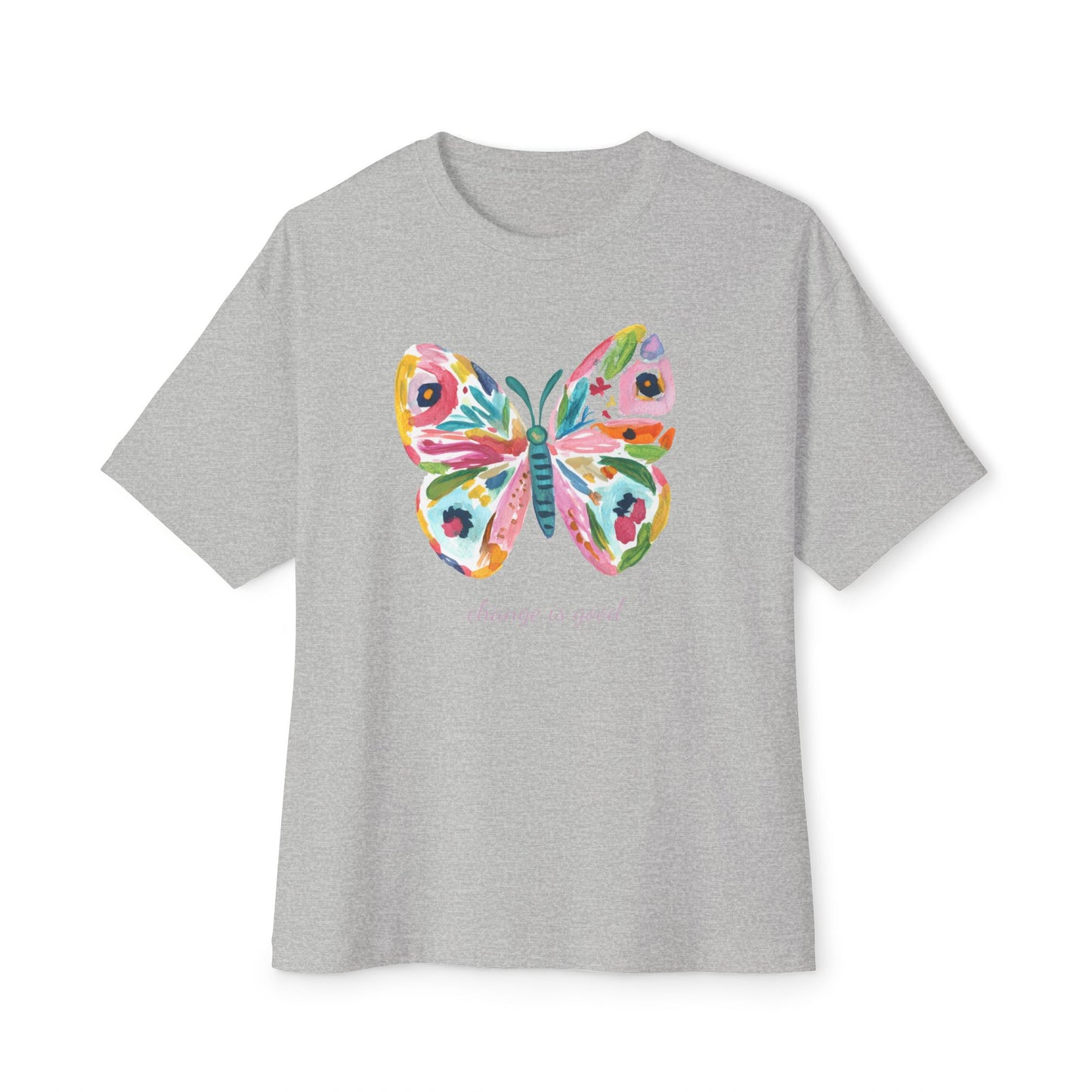 "Change is Good" Colorful Butterfly Oversized T-Shirt