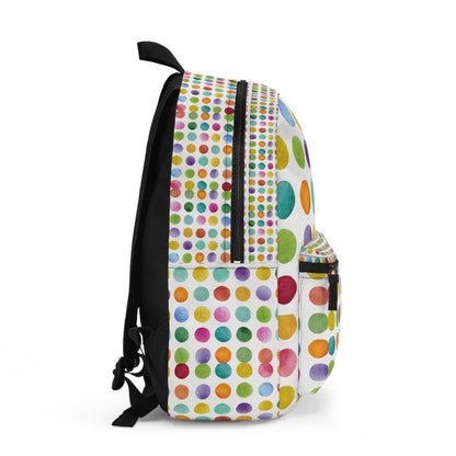 Colorful Watercolor Polka Dot Backpack - Cute Kids School Bag
