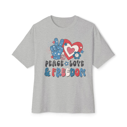 Peace Love and Freedom Oversized Boxy Tee