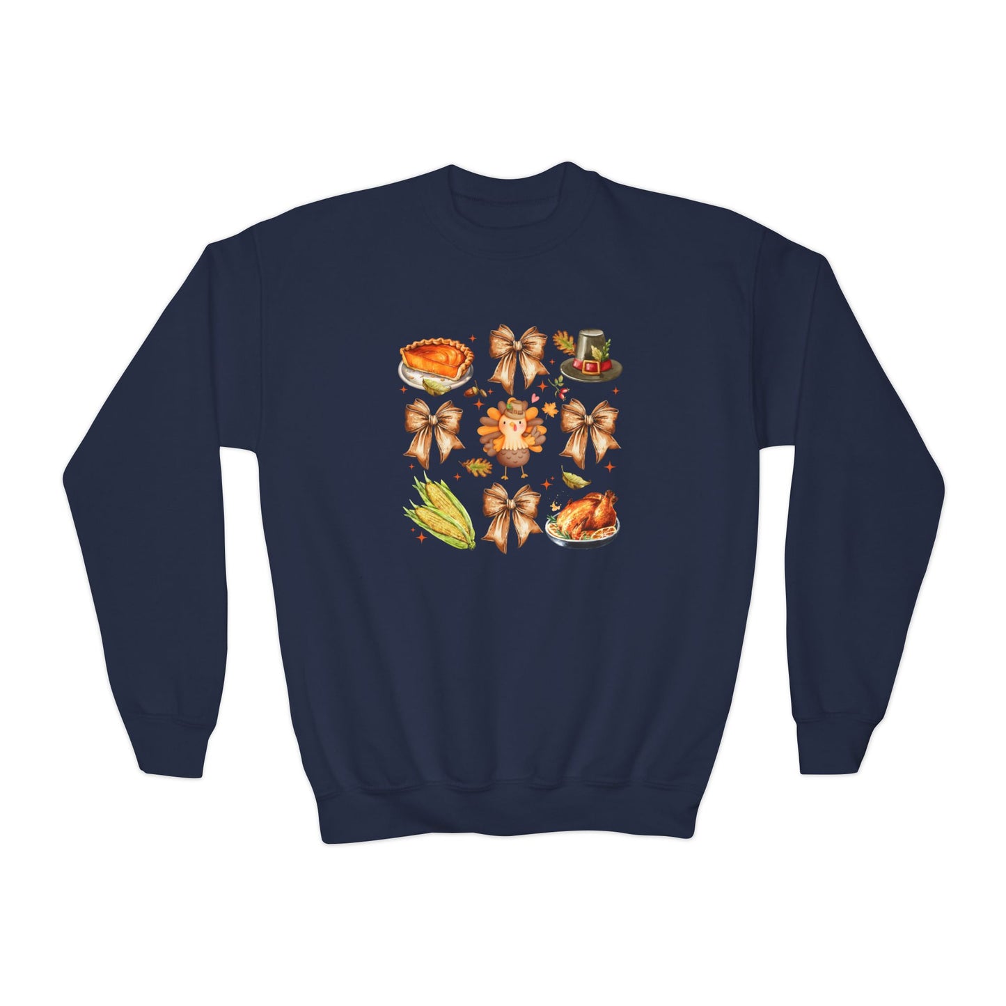 Thanksgiving Coquette Youth Crewneck Sweatshirt