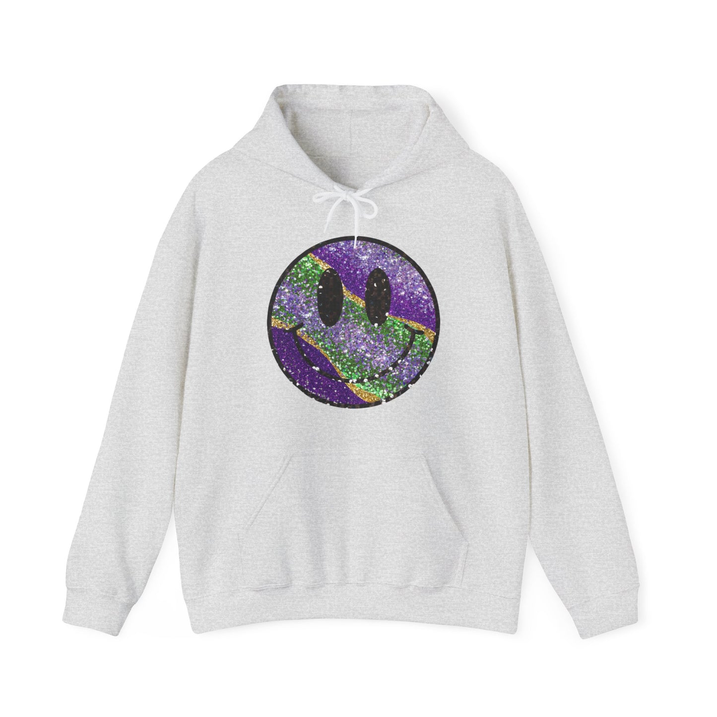 Mardi Gras Smiley Face Hooded Sweatshirt Hoodie