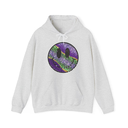 Mardi Gras Smiley Face Hooded Sweatshirt Hoodie