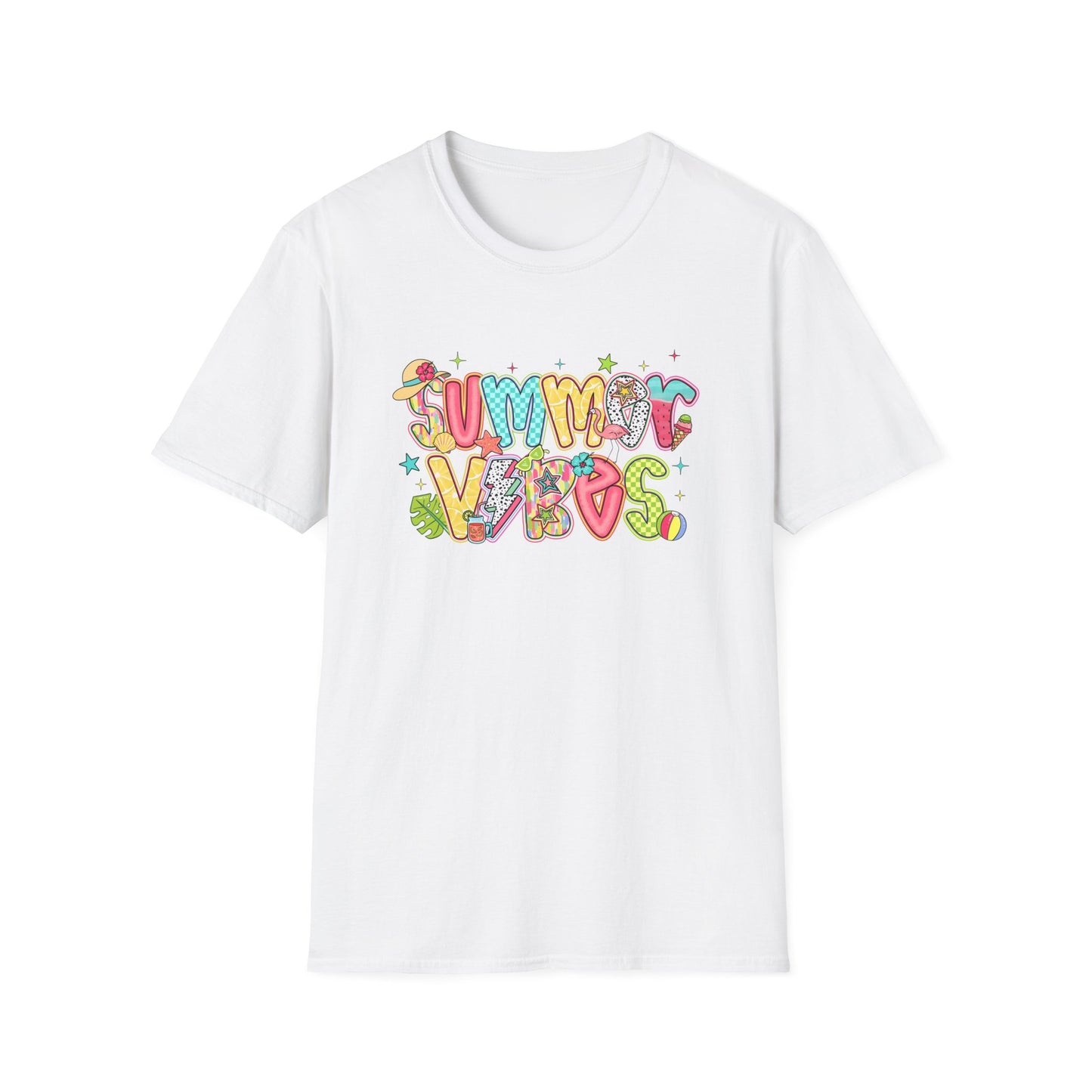 Colorful Summer Vibes Unisex Softstyle T-Shirt