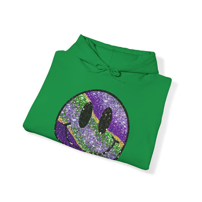 Mardi Gras Smiley Face Hooded Sweatshirt Hoodie