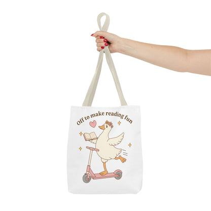 "Off to Make Reading Fun"Book Lover Tote