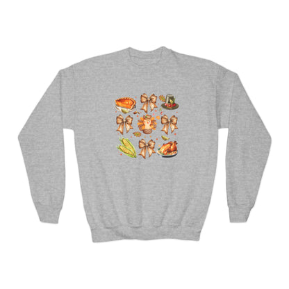 Thanksgiving Coquette Youth Crewneck Sweatshirt