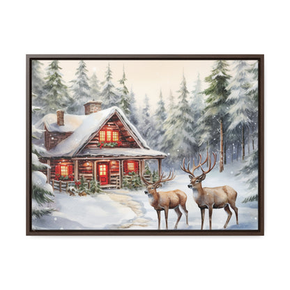 Snowy Cabin Canvas Wraps