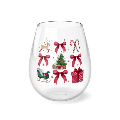 Coquette Christmas Stemless Wine Glass, 11.75oz