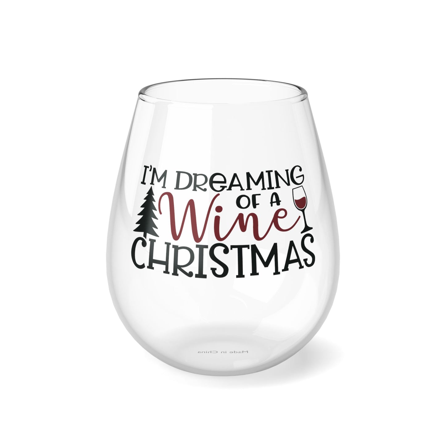 I'm Dreaming of a Wine Christmas Stemless Wine Glass, 11.75oz