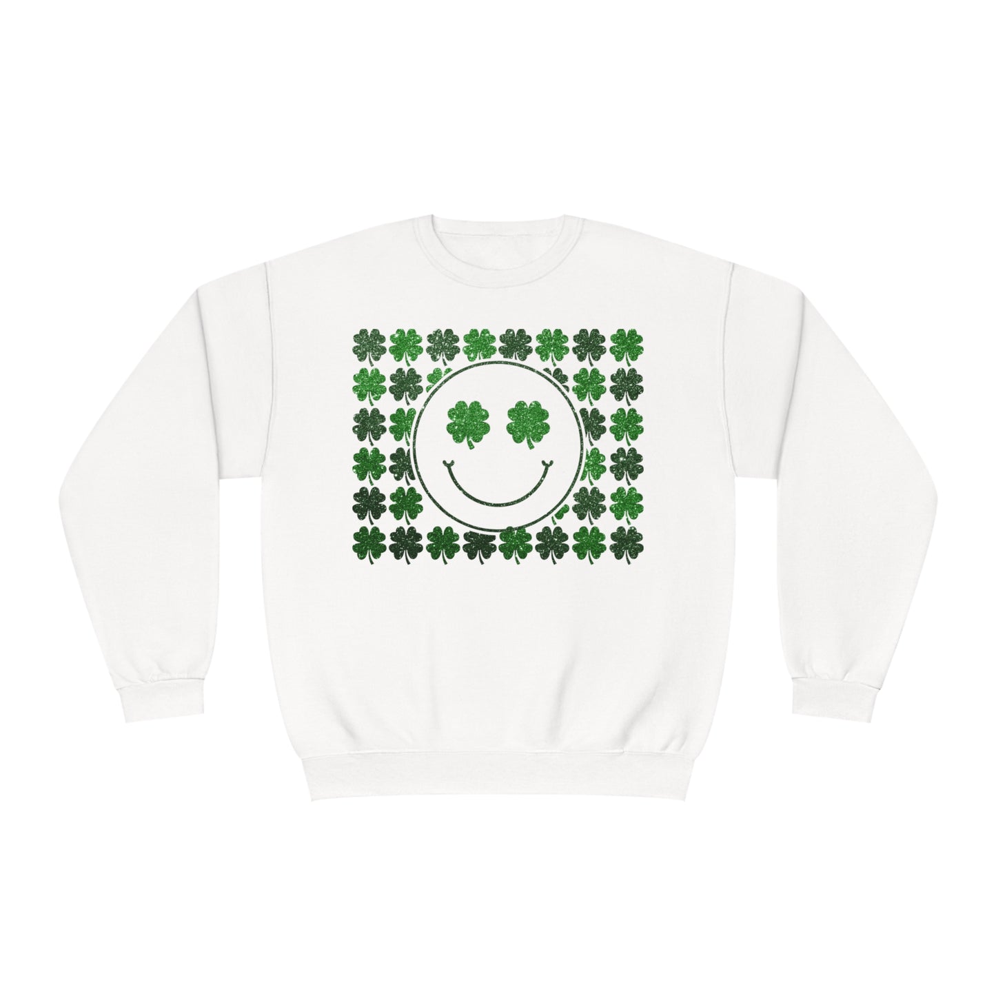 Clover Smiley Face St. Patrick's Day Sweatshirt