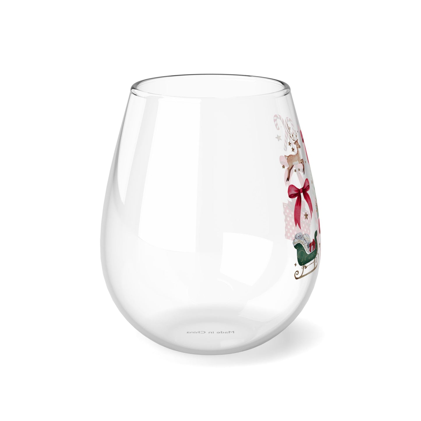 Coquette Christmas Stemless Wine Glass, 11.75oz