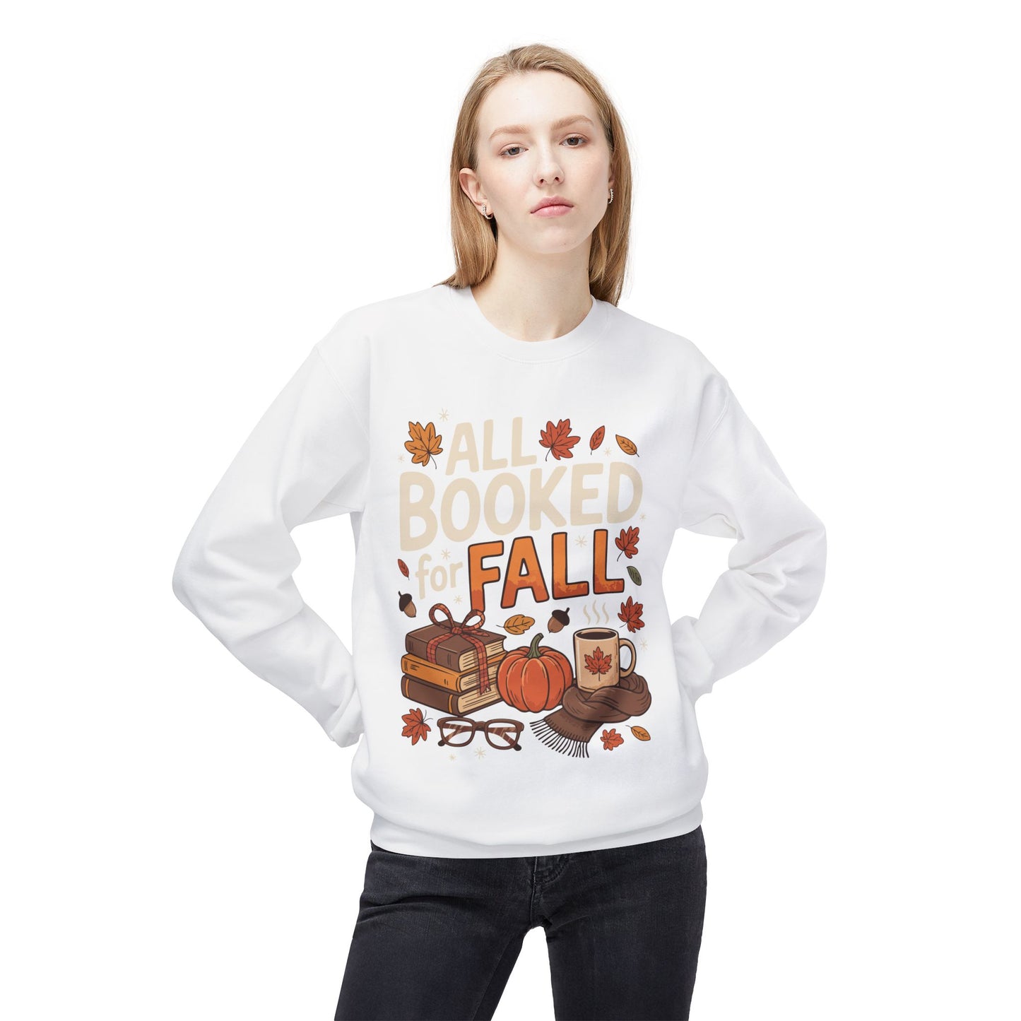 All Booked for Fall-Themed Adult Sweatshirt