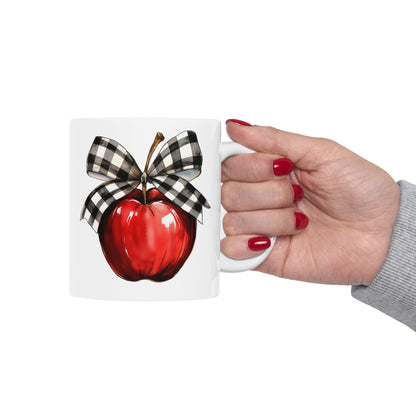 Coquette Teacher Apple Ceramic Mug, (11oz, 15oz)