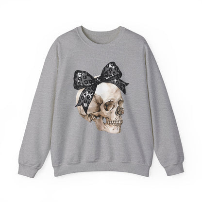 Halloween Skull with Bow Sweatshirt