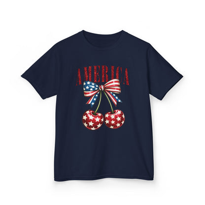 Cherry Patriotic 4th of July Kids Tee