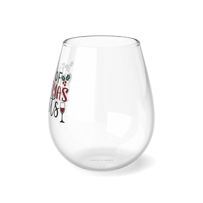 Full of Christmas Spirits Stemless Wine Glass, 11.75oz