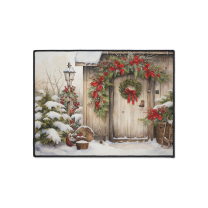 Snowy Cottage Floor Mat