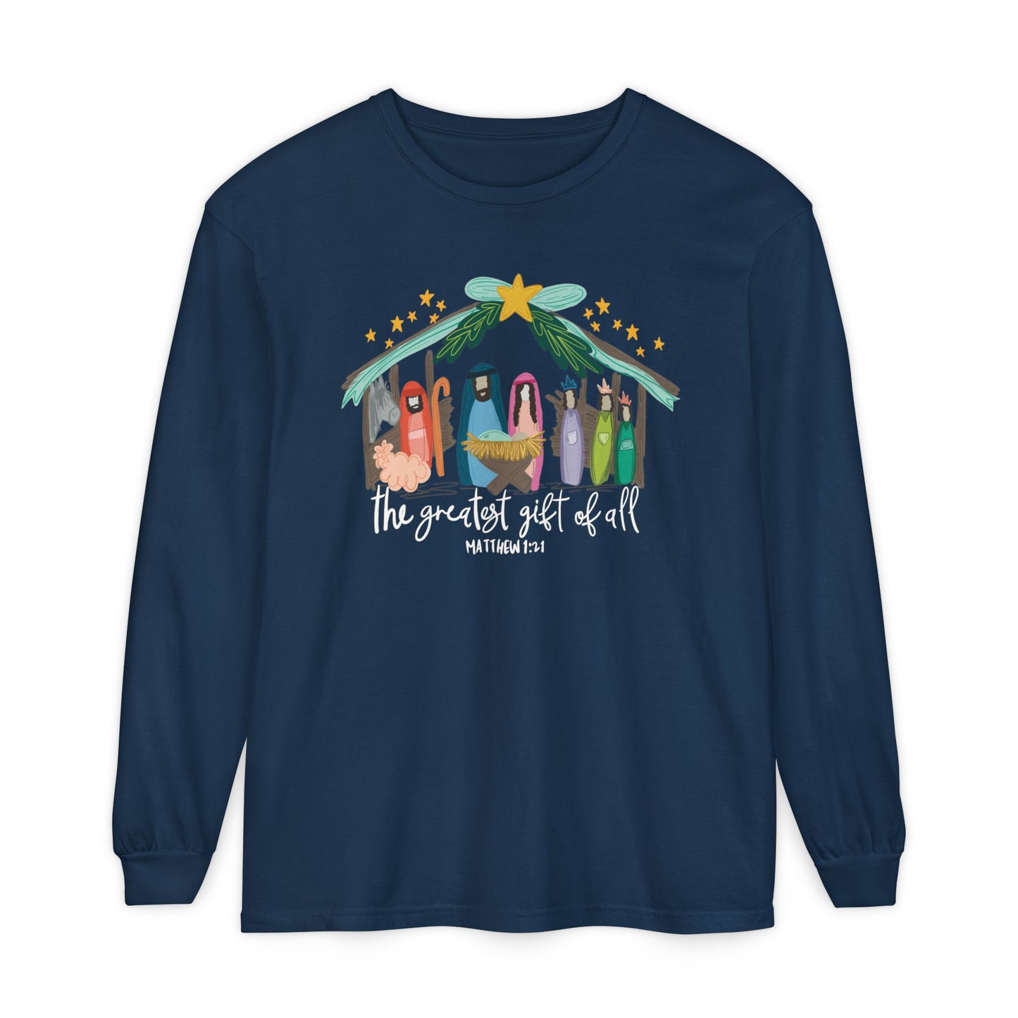 Nativity Christmas Comfort Colors Long-sleeve Shirt