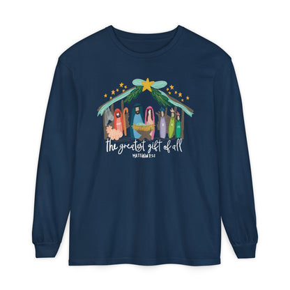 Nativity Christmas Comfort Colors Long-sleeve Shirt