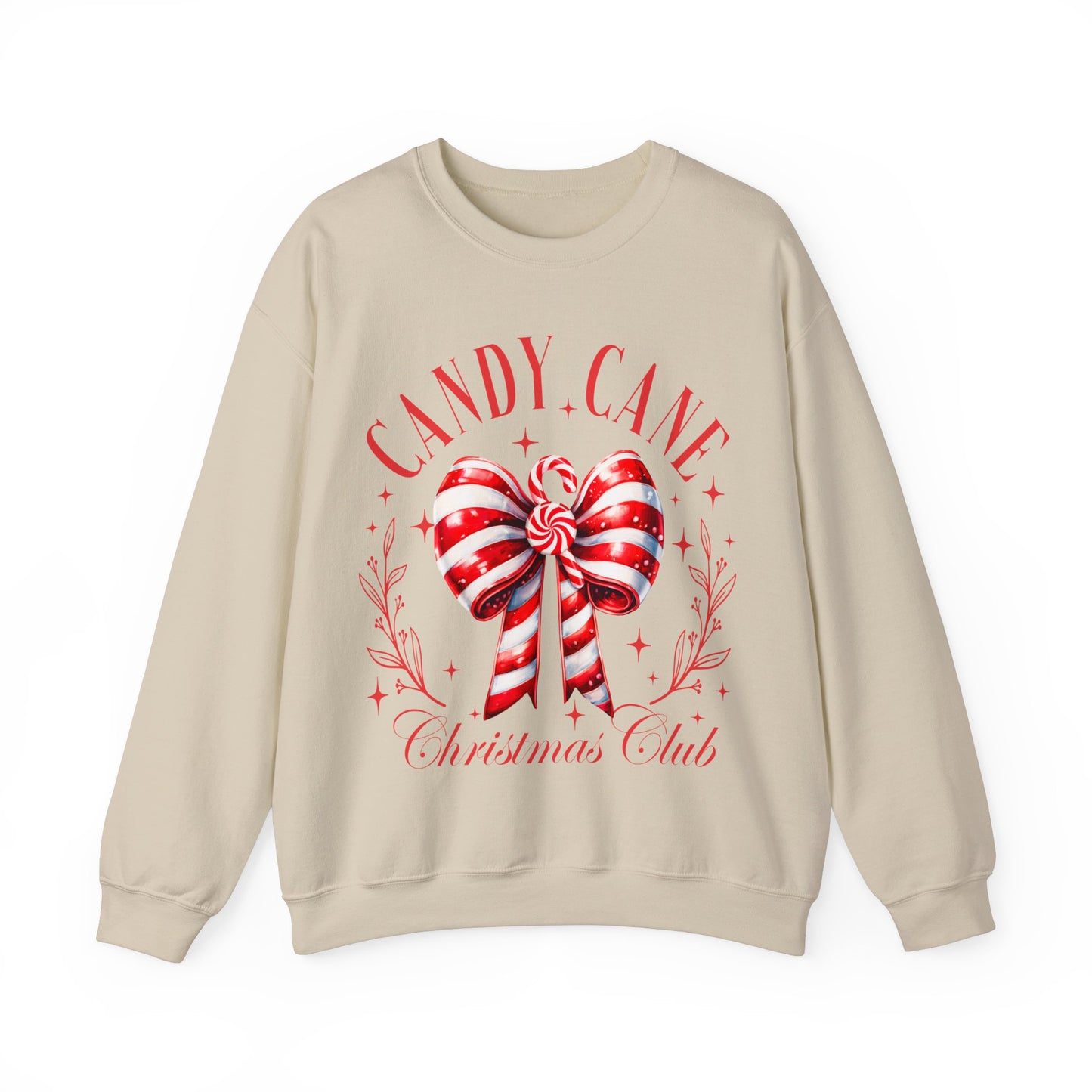 Candy Cane Christmas Coquette Bow Sweatshirt