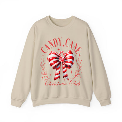 Candy Cane Christmas Coquette Bow Sweatshirt