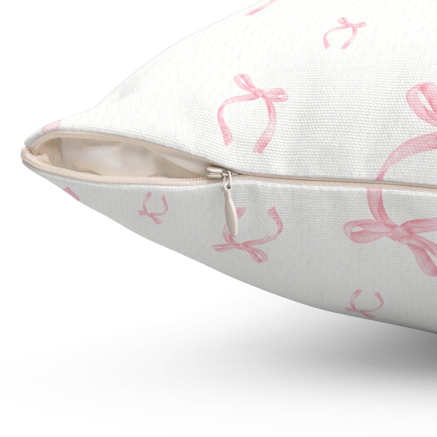 Coquette Pink Bow Square Pillow