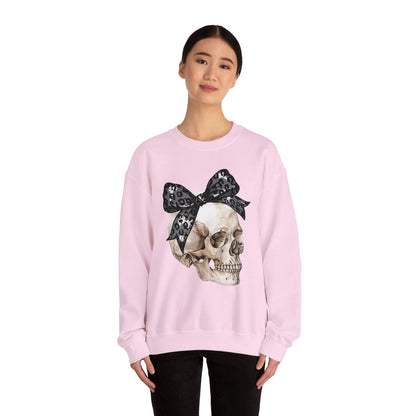 Halloween Skull with Bow Sweatshirt