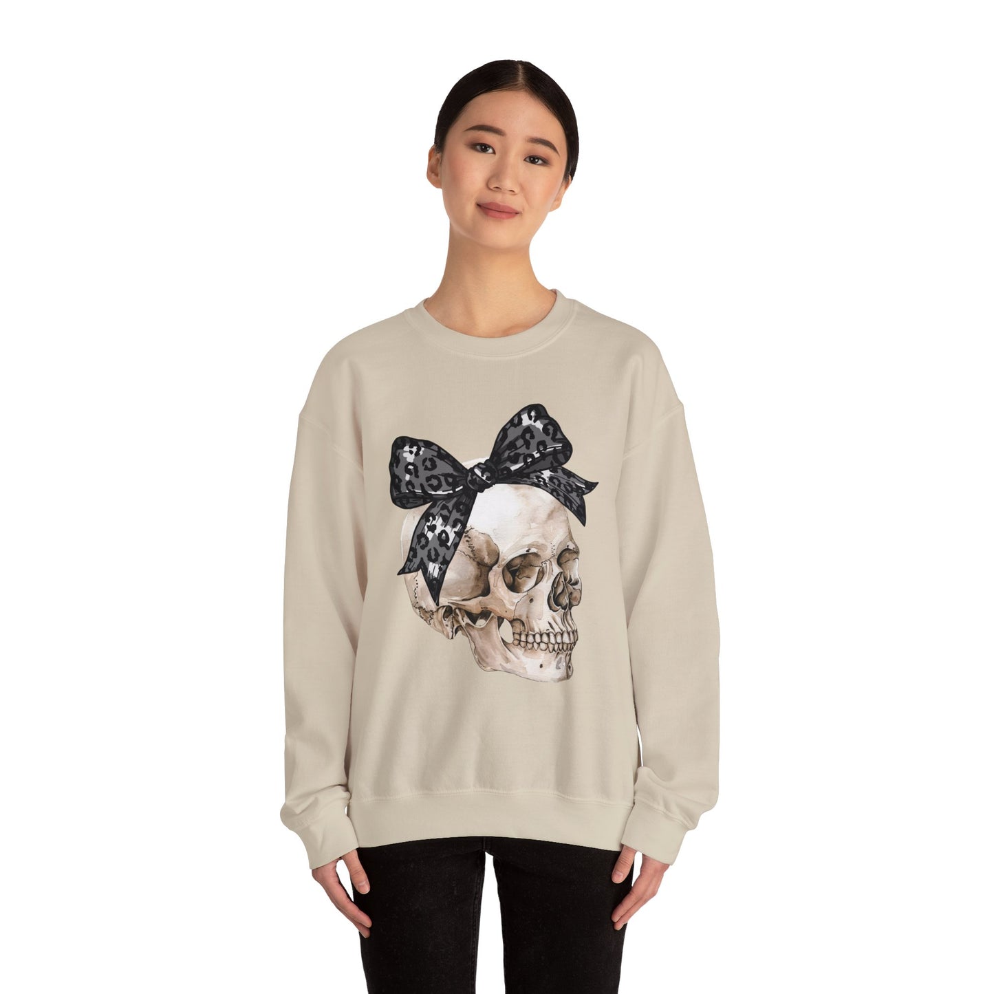 Halloween Skull with Bow Sweatshirt