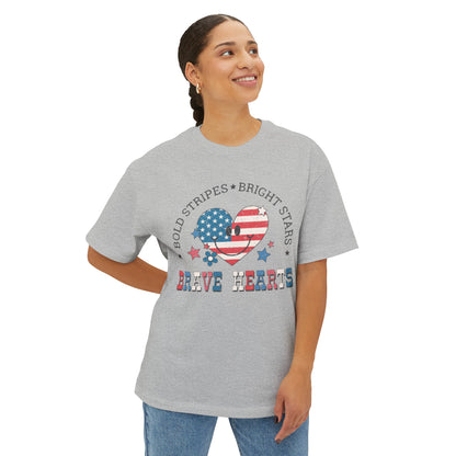 Brave Hearts 4th of July Unisex Oversized Boxy Tee