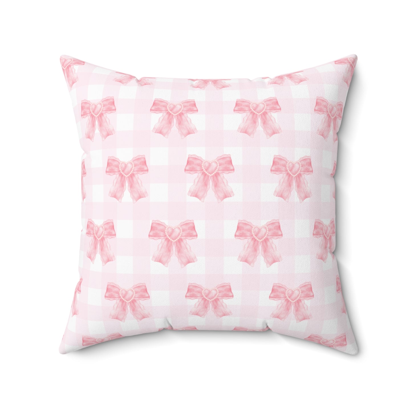 Coquette Pink Bow Square Pillow