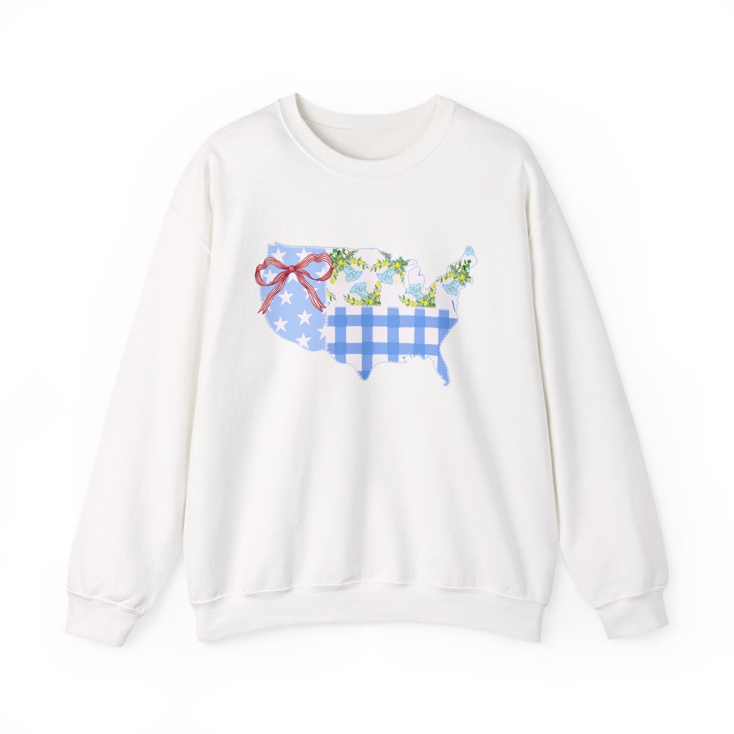 Patriotic U.S. Floral Crewneck Sweatshirt