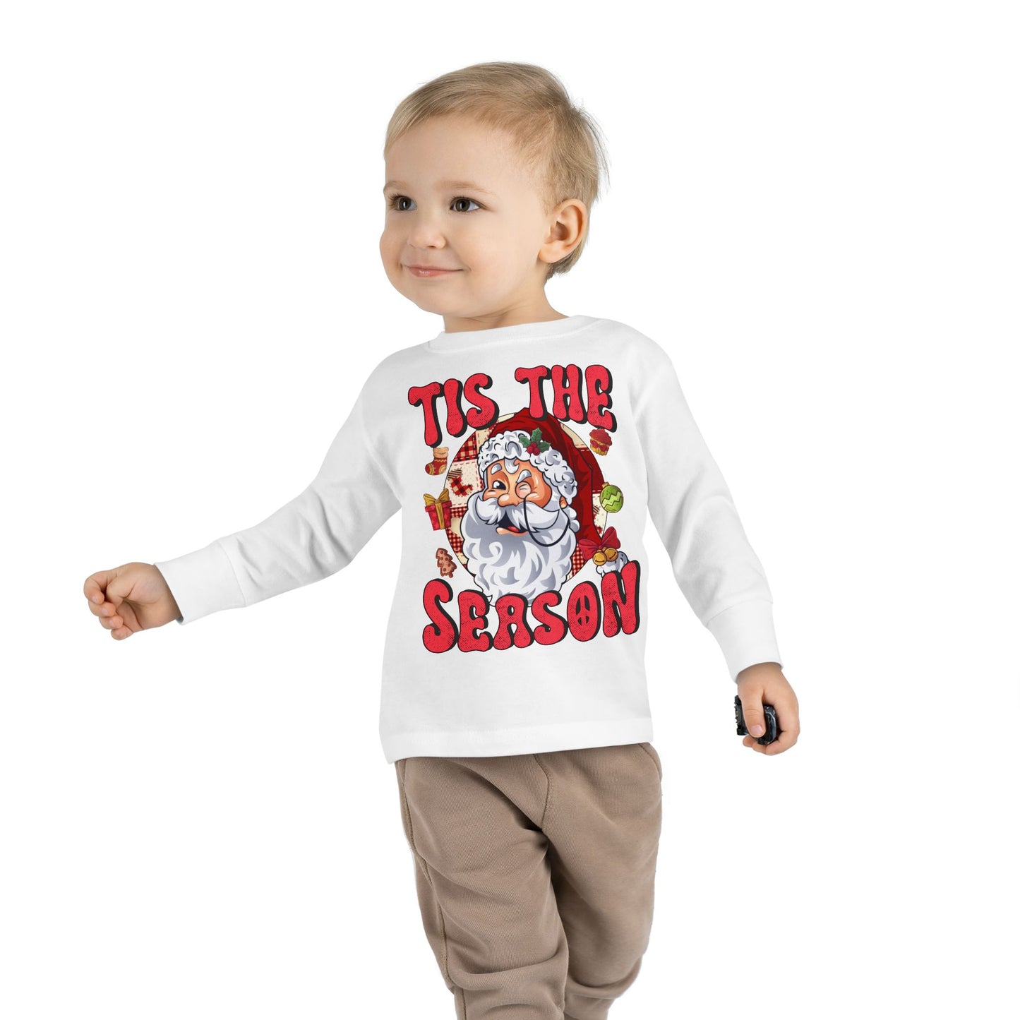 Tis the Season Santa Toddler Long Sleeve Tee