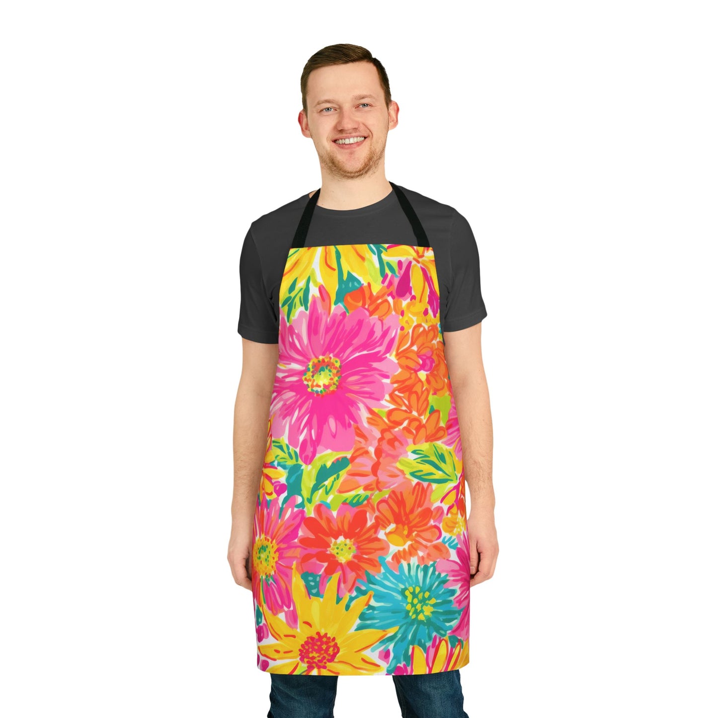 Bright Floral Kitchen Apron