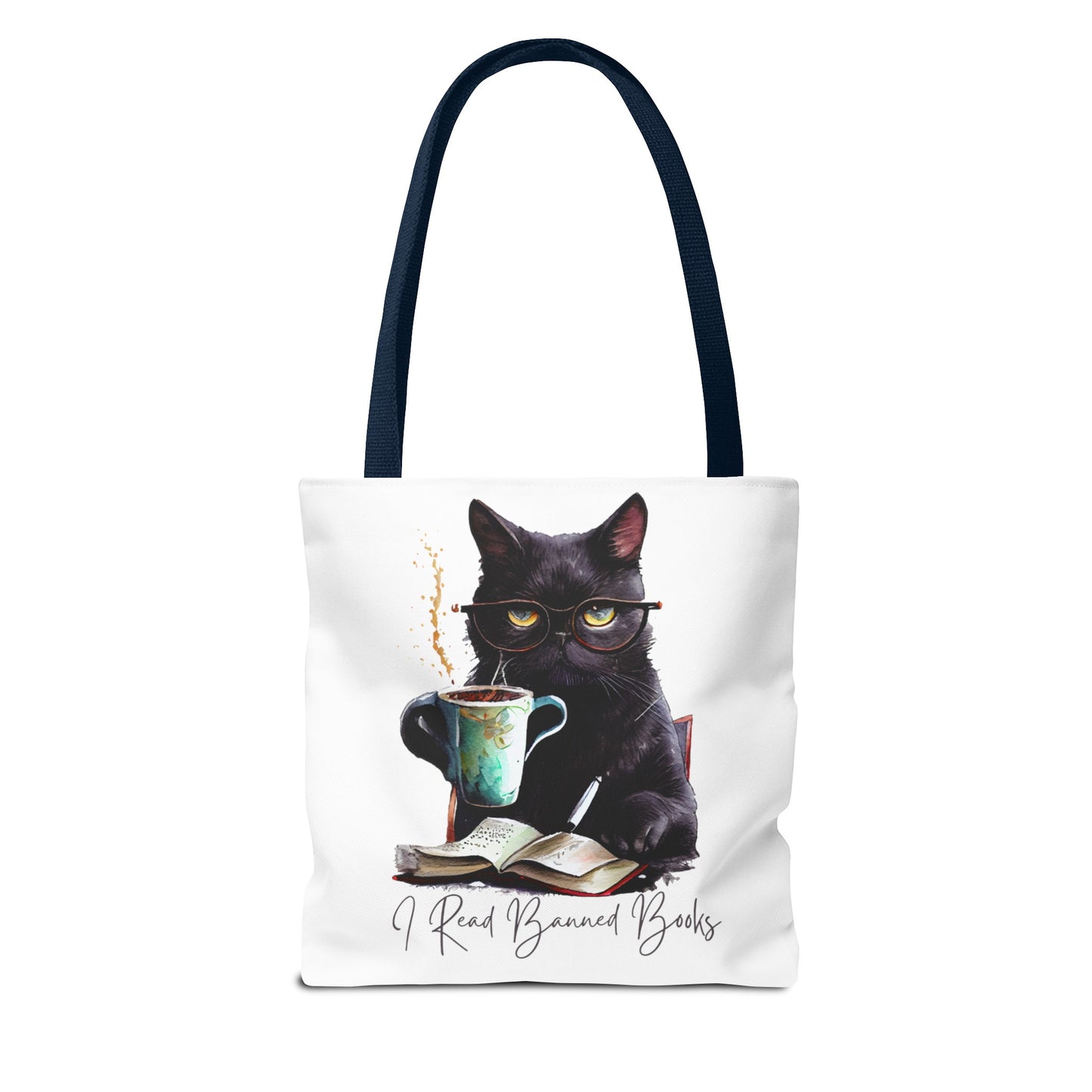 I READ BANNED BOOKS BLACK CAT Tote Bag