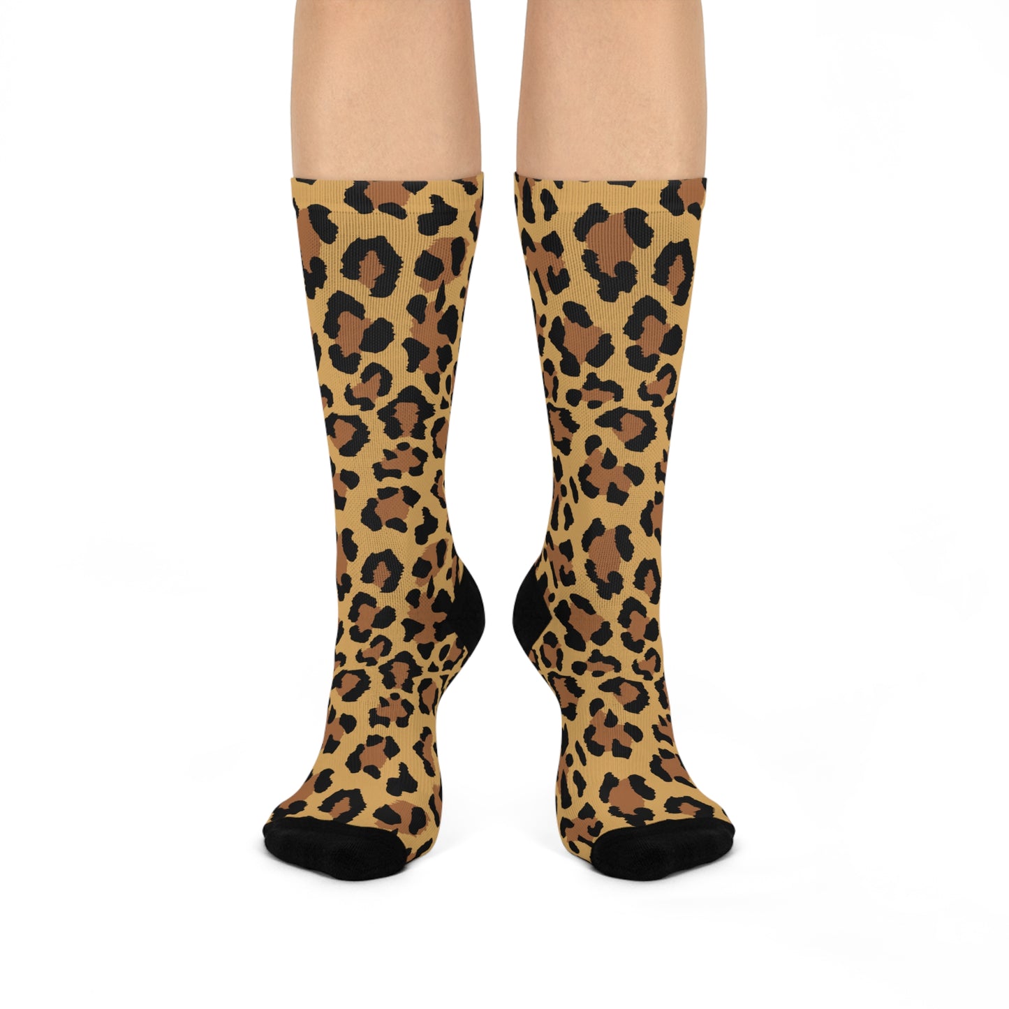 Stylish Leopard Print Cushioned Crew Socks