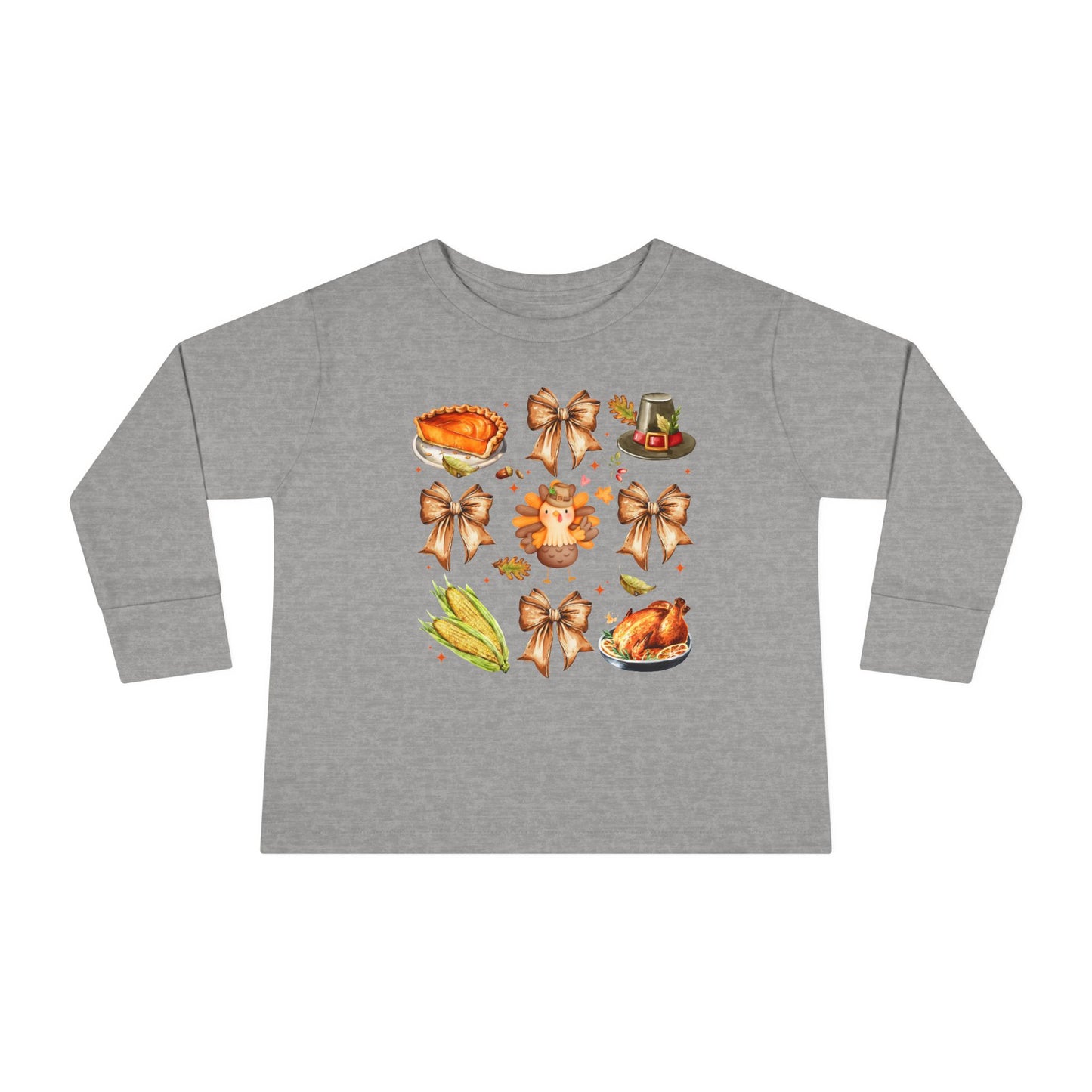 Thanksgiving Coquette Toddler Long Sleeve Tee