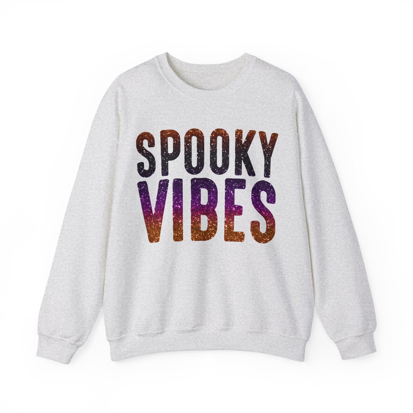 Spooky Vibes Glitter Halloween Sweatshirt