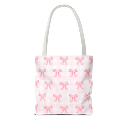 Girlie Pink Coquette Bow Tote Bag