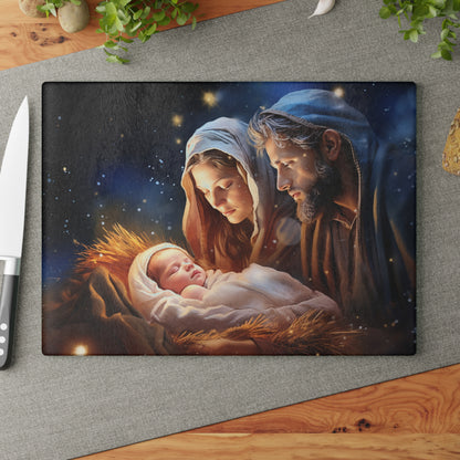 Jesus's Birth Glass Cutting Board