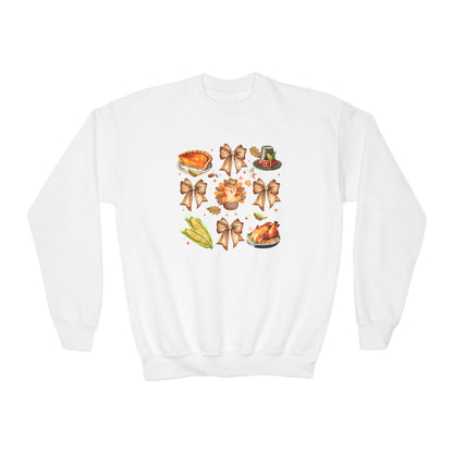 Thanksgiving Coquette Youth Crewneck Sweatshirt